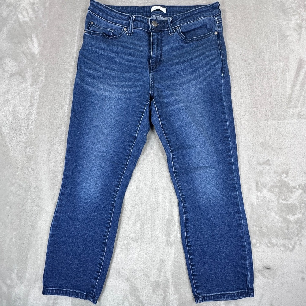 LC Lauren Conrad Capri Jeans Womens 31WX22L Blue Denim Cotton Stretch Skinny Leg